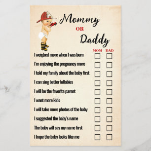 Baby Firefighter-Mama oder Vater-Kinderspielkarte Flyer