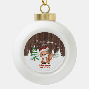 Baby First Christmas Animal Fox Keramik Kugel-Ornament