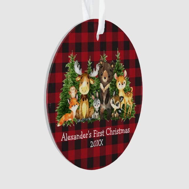 Baby First Christmas Animaux Plaid - PHOTO RETOUR (devant)