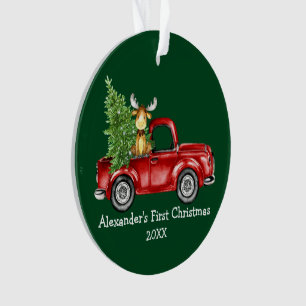 Baby First Christmas Camion Moose PHOTO RETOUR Ver