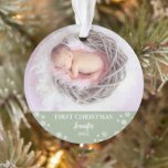 Baby First Christmas Custom Foto Ornament<br><div class="desc">Baby ersten Weihnachten Foto Weihnachtsschmuck. Sie können Text und Foto ändern.</div>