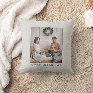 Baby First Christmas Familie Foto Imitate Linken Kissen