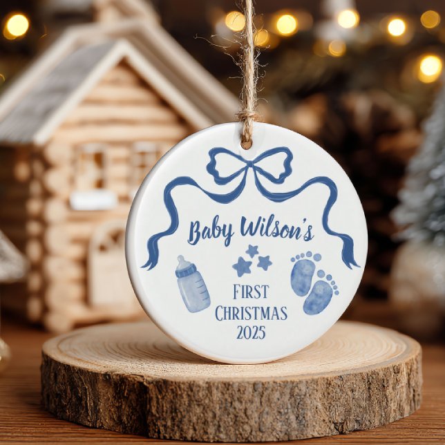 Baby First Christmas, First Christmas, Coquette  Keramik Ornament (Von Creator hochgeladen)