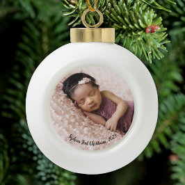 Baby First Christmas Foto Keramik Kugel-Ornament