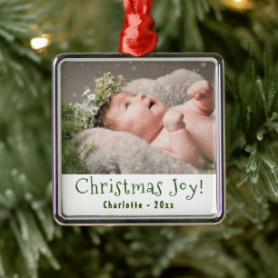 Baby First Christmas Foto Ornament Aus Metall