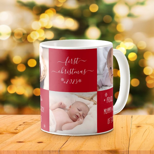Baby First Christmas Junge Mutter Vater 4 Foto Cus Kaffeetasse (Von Creator hochgeladen)