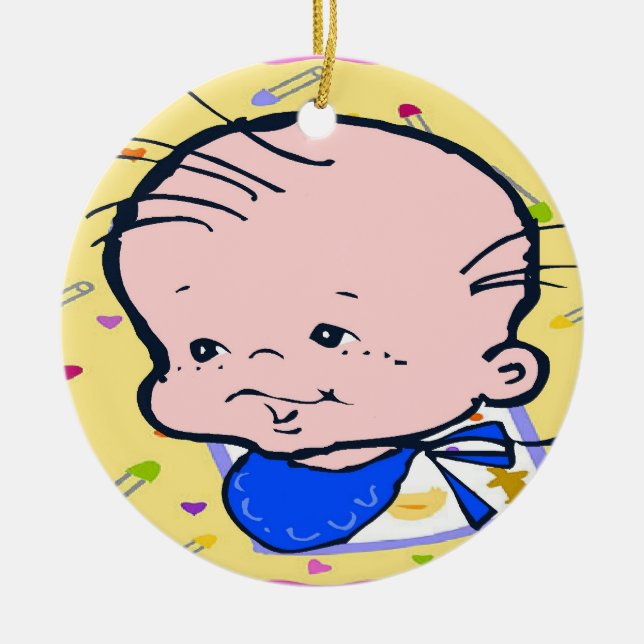 Baby First Christmas Keramik Ornament (Vorne)