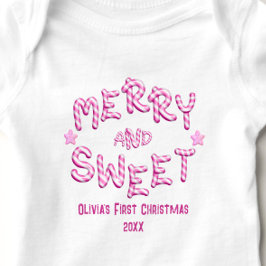Baby First Christmas Merry und Sweet Candy Cane Baby Strampler