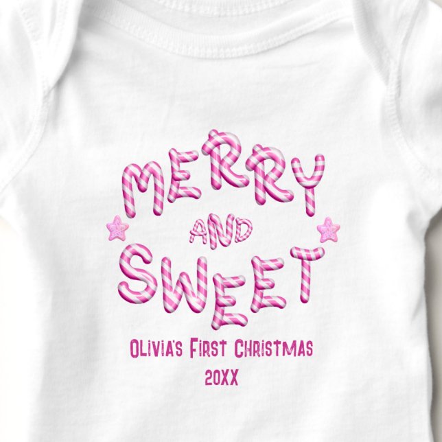 Baby First Christmas Merry und Sweet Candy Cane Strampler (Von Creator hochgeladen)
