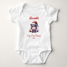Baby First Christmas niedlich Hippo personalisiert