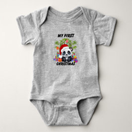 Baby First Christmas Niedlich Panda Bear Bodysuit Baby Strampler