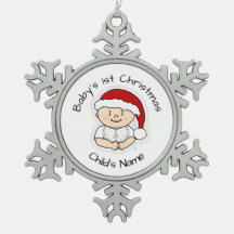Baby First Christmas Niedlich Snowflake Rahmen Orn