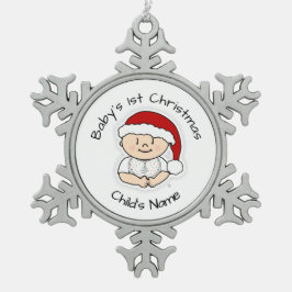 Baby First Christmas Niedlich Snowflake Rahmen Orn Schneeflocken Zinn-Ornament