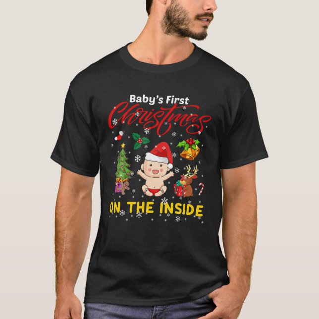 Baby First Christmas On The Inside Pregnancy Chris T-Shirt (Vorderseite)