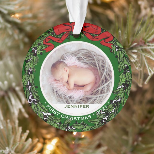 Baby First Christmas photo sainte couronne (Arbre)
