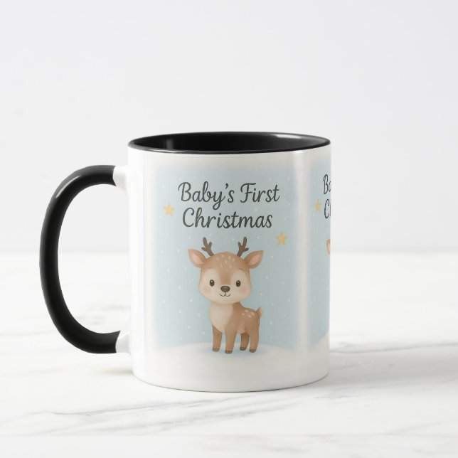 Baby first christmas reindeer cute cozy holiday tasse (Links)
