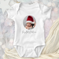 Baby First Christmas Script Custom Circle Foto