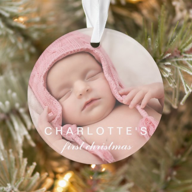 Baby First Christmas Snowflakes Stilvolles Chic Fo Ornament (Baum)