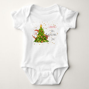 Baby First Christmas Tree Personalisiert Santa Baby Strampler