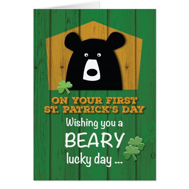 Baby First St. Patrick's Day avec ours et Shamrock (Devant)