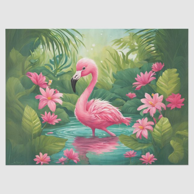 Baby Flamingo Decoupage Paper Seidenpapier (Vorderseite)