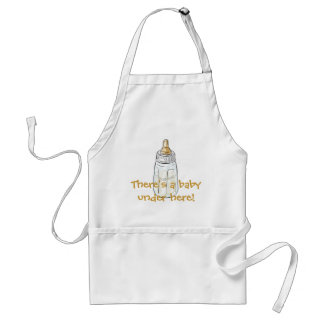 Baby-Flasche, gibt es ein Baby darunter hier! Schürze