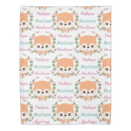 Baby Floral Fox Individuelle Name Ombre Muster