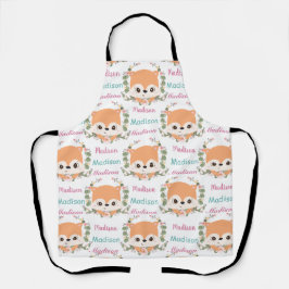 Baby Floral Fox Individuelle Name Ombre Muster Schürze
