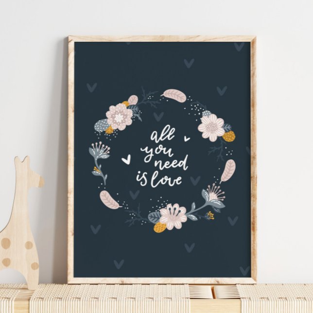 Baby Floral Wreath Bird Poster | Bird Wall Art (Von Creator hochgeladen)