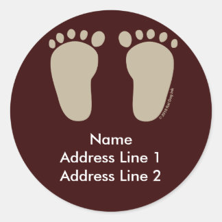 Baby Foot Prints adressiert Labels Runder Aufkleber