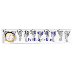 Baby Foot Prints Desk Namplate Namensplakette