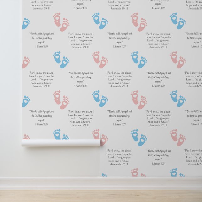 BABY FOOTPRINTS Christlich Bible Verse Kinderzimme Tapete (Anwendung)