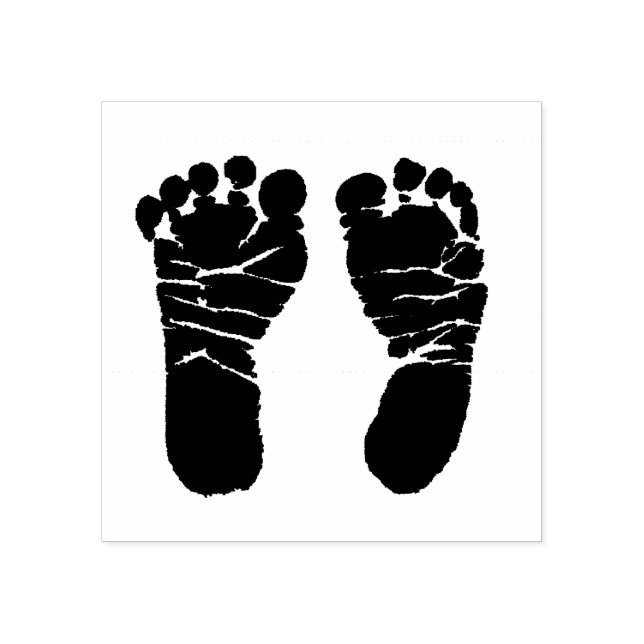 Baby Footprints niedlich Baby Dusche Briefmarke Gummistempel (Prägung)