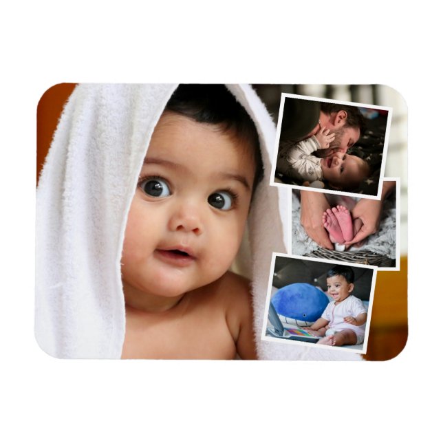 Baby Foto 4 Picture Montage Magnet (Horizontal)