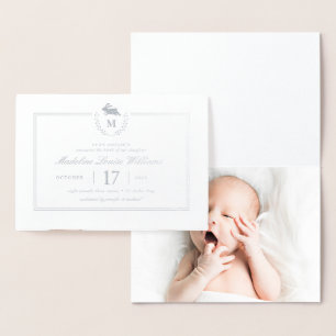 BABY FOTO-ANKÜNDIGUNG   Minimalistisch Bunny Folienkarte