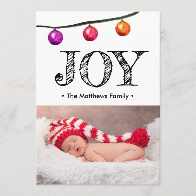 Baby Foto Ankündigung Weihnachtsfeiertag Joy (Vorderseite)