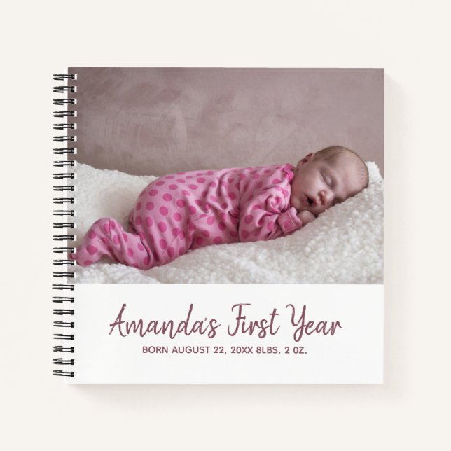 Baby Foto Baby's First Year Journal Notizbuch (Vorderseite)