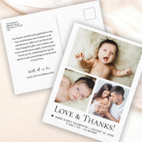 Baby Foto Birth Ankündigung Liebe und Danke