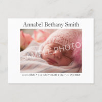 Baby Foto Birth Ankündigung