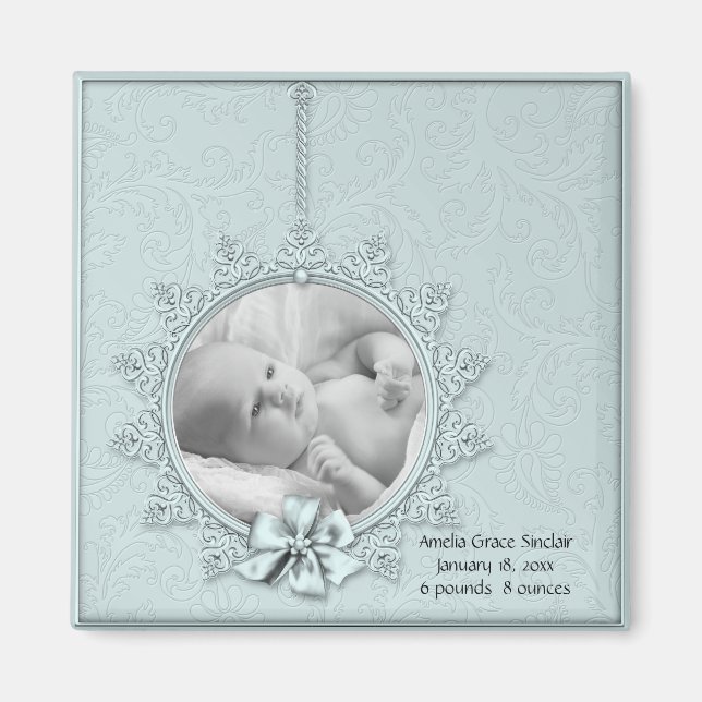 Baby Foto Birth Announcement Magnete Magnet (Vorne)