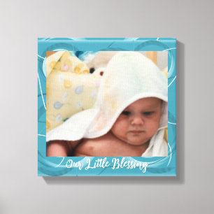 Baby-Foto Blaue abstrakte Rahmenleinwand Leinwanddruck