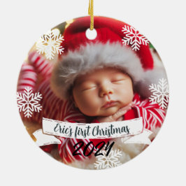 Baby Foto Christmas Niedlich Robins Keramik Ornament
