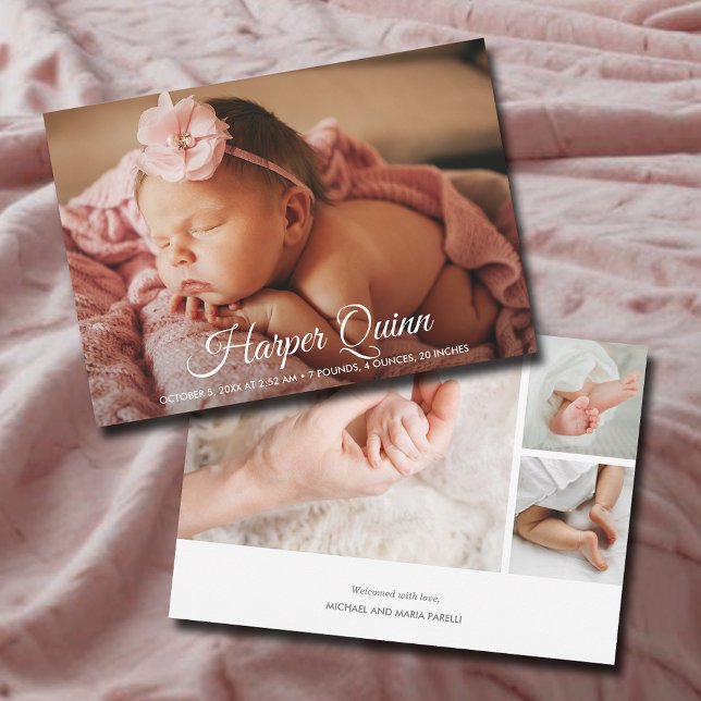 Baby Foto Collage Geburtsankündigungen Ankündigung (Baby Photo Collage Birth Announcements)