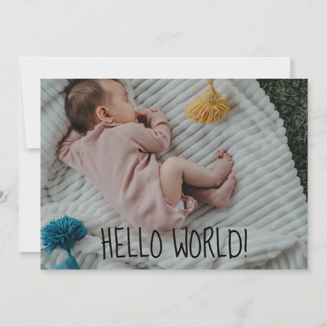 Baby Foto Collage Keepsake Name Birth Date Ankündigung (Rückseite)