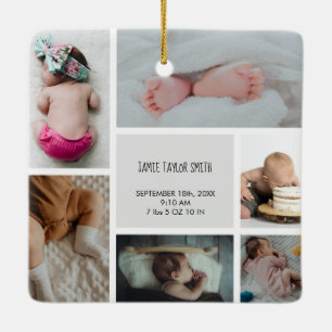 Baby Foto Collage Keepsake Name Birth Date Keramikornament