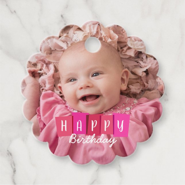 Baby Foto Custom Geschenkanhänger (Vorderseite)