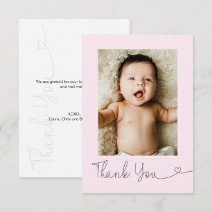 Baby-Foto Danke Herz Moderne Babyparty Pink
