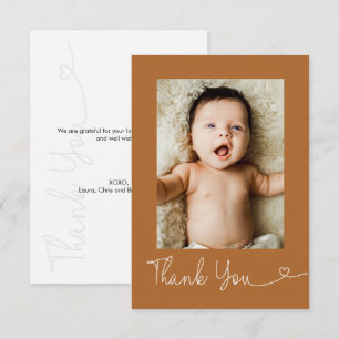 Baby-Foto Danke Herz Terrakotta Baby Shower