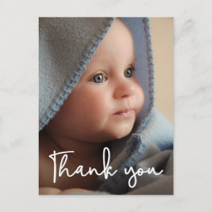 Baby Foto DANKEN SIE Geburtshinweis Vertikal Ankündigungspostkarte