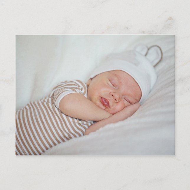 Baby Foto Einfache moderne Ankündigung Postkarte (Vorderseite)